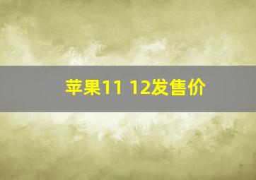 苹果11 12发售价