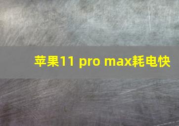 苹果11 pro max耗电快