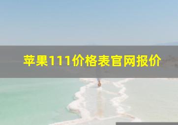 苹果111价格表官网报价