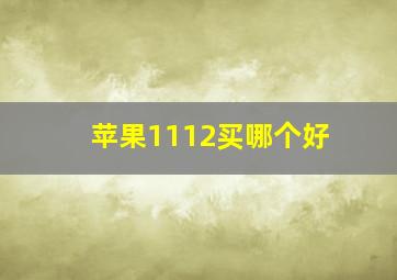 苹果1112买哪个好