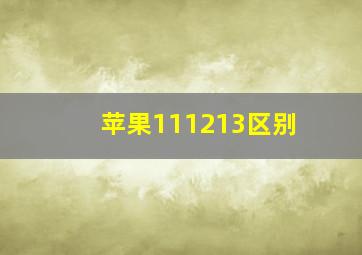 苹果111213区别