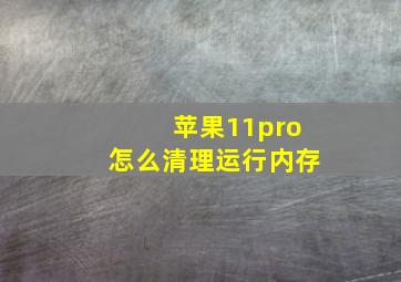 苹果11pro怎么清理运行内存