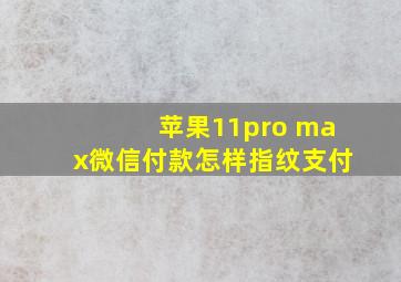 苹果11pro max微信付款怎样指纹支付