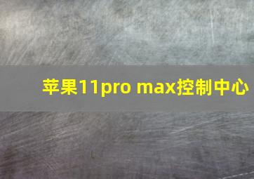 苹果11pro max控制中心