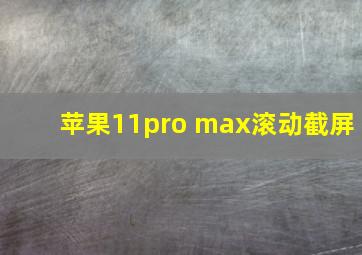 苹果11pro max滚动截屏