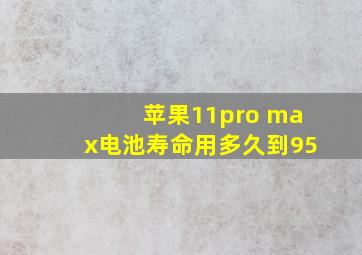 苹果11pro max电池寿命用多久到95