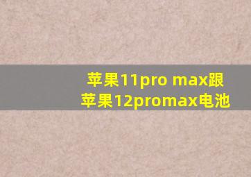 苹果11pro max跟苹果12promax电池