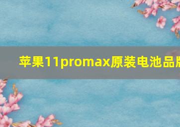 苹果11promax原装电池品牌