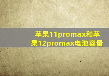 苹果11promax和苹果12promax电池容量