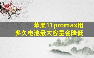 苹果11promax用多久电池最大容量会降低