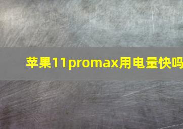 苹果11promax用电量快吗