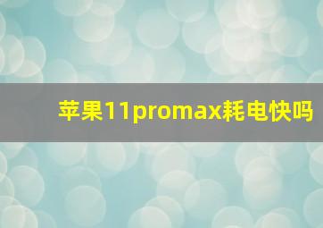 苹果11promax耗电快吗