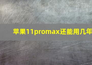 苹果11promax还能用几年