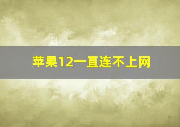 苹果12一直连不上网