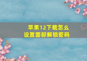 苹果12下载怎么设置面部解锁密码