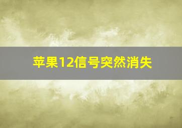 苹果12信号突然消失