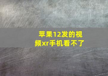 苹果12发的视频xr手机看不了