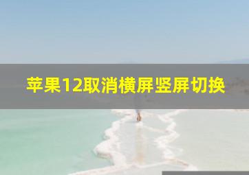 苹果12取消横屏竖屏切换