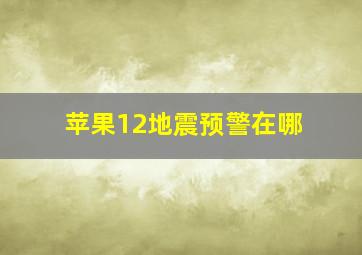 苹果12地震预警在哪