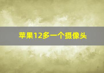 苹果12多一个摄像头