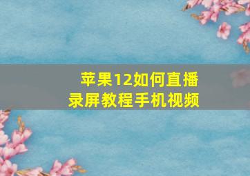 苹果12如何直播录屏教程手机视频