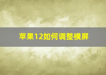 苹果12如何调整横屏