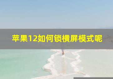 苹果12如何锁横屏模式呢