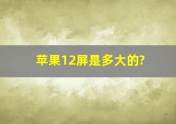 苹果12屏是多大的?