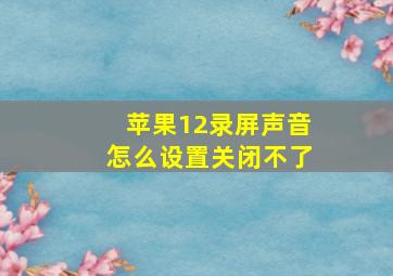 苹果12录屏声音怎么设置关闭不了