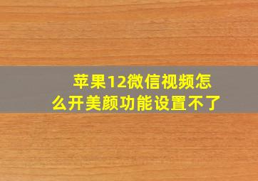 苹果12微信视频怎么开美颜功能设置不了