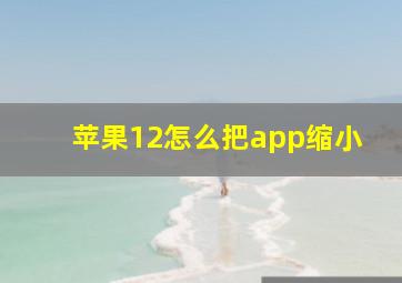 苹果12怎么把app缩小