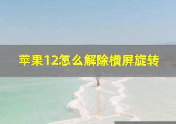 苹果12怎么解除横屏旋转