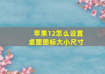 苹果12怎么设置桌面图标大小尺寸