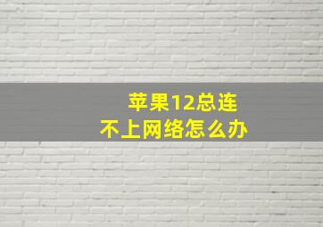 苹果12总连不上网络怎么办