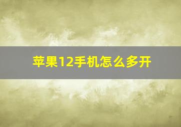 苹果12手机怎么多开