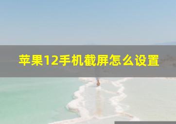 苹果12手机截屏怎么设置