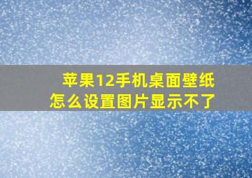 苹果12手机桌面壁纸怎么设置图片显示不了