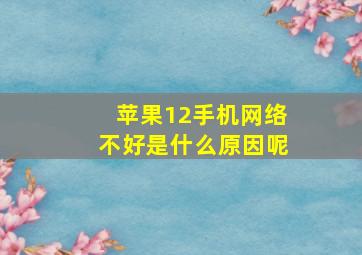 苹果12手机网络不好是什么原因呢