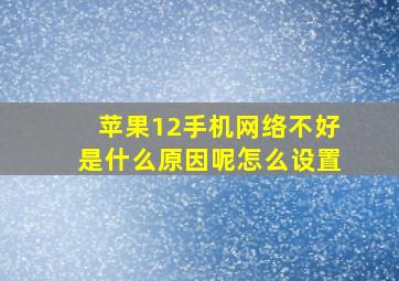 苹果12手机网络不好是什么原因呢怎么设置