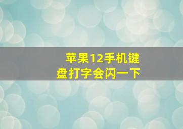 苹果12手机键盘打字会闪一下