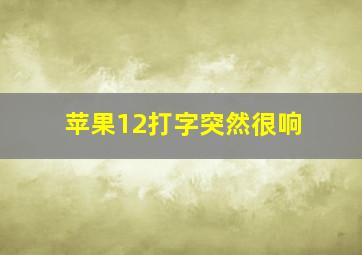 苹果12打字突然很响