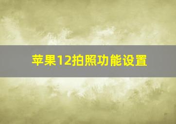 苹果12拍照功能设置