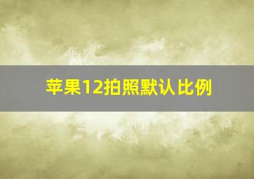 苹果12拍照默认比例