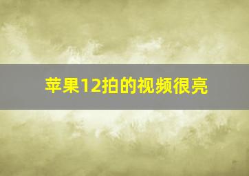 苹果12拍的视频很亮