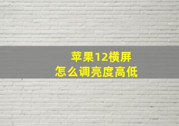 苹果12横屏怎么调亮度高低