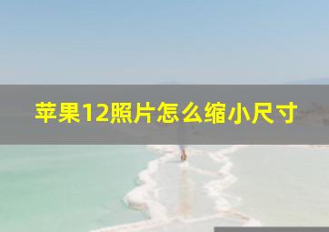 苹果12照片怎么缩小尺寸