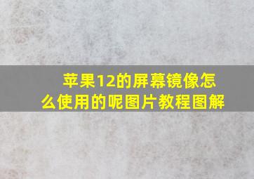 苹果12的屏幕镜像怎么使用的呢图片教程图解