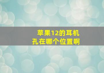 苹果12的耳机孔在哪个位置啊