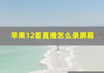 苹果12看直播怎么录屏幕