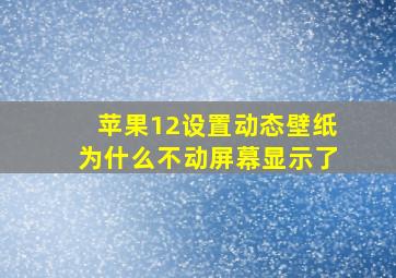 苹果12设置动态壁纸为什么不动屏幕显示了